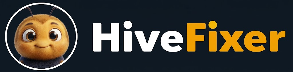 HiveFixer logo, horizontal